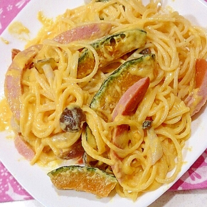 クノール栗かぼちゃポタージュのかぼちゃパスタ